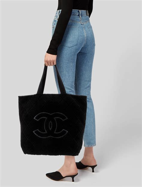 terry cloth chanel|Chanel CC Terry Cloth Beach Tote w/Pouch .